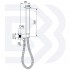 Kit with square and fixed water intake in brass, Kubik ABS shower and flexible hose 150 cm